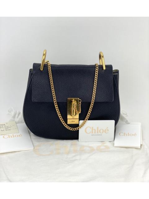 TOM FORD Bag ALIX Fold-Over Navy Blue Pebbled Calfskin Leather Shoulder Bag  B443