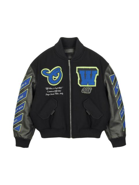 Off-White Off-White Hammer Leather Over Bomber 'Black/Blue'