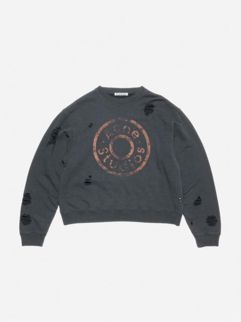 Acne Studios Sweater printed logo - Black melange
