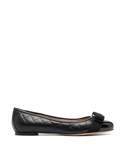 FERRAGAMO Vara quilted leather ballet flats