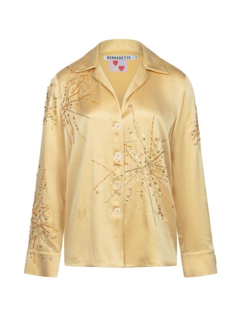 BERNADETTE Louis Pyjama Blouse - Gold Sparkle Sequin