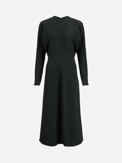 Victoria Beckham Dark Pine Long Sleeve Dolman Midi Dress
