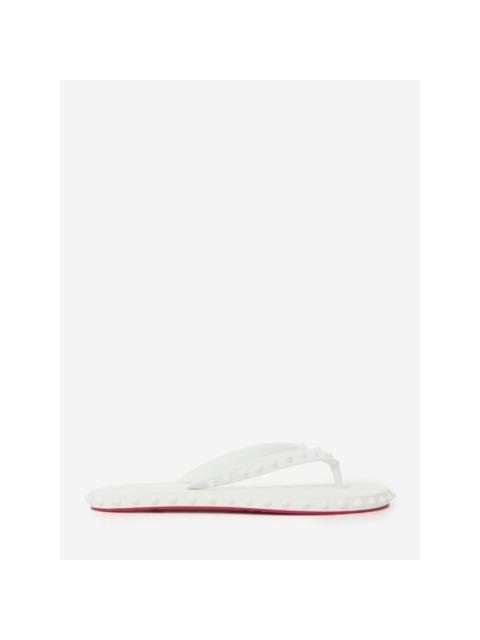 Christian Louboutin CHRISTIAN LOUBOUTIN Super Loubi Flip White Leather Slide San