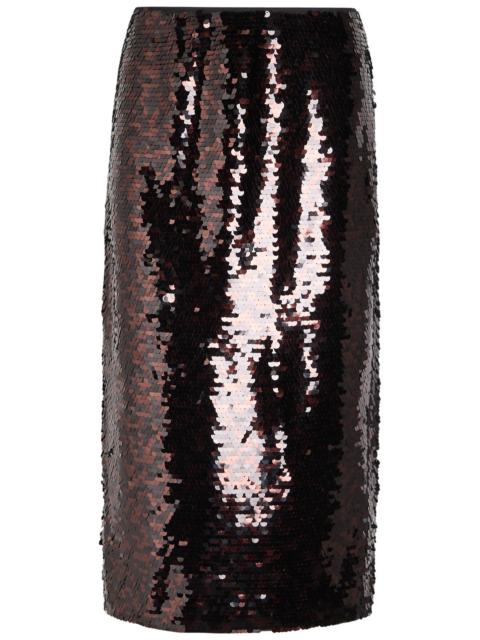 STAUD Staud Ciara Sequin-embellished Midi Skirt