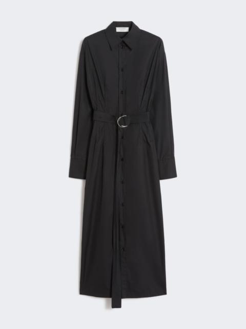 Sportmax Cotton shirt dress with pleated insert - black