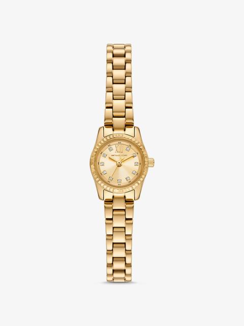 MICHAEL KORS Mini Lexington Pavé Gold-Tone Watch