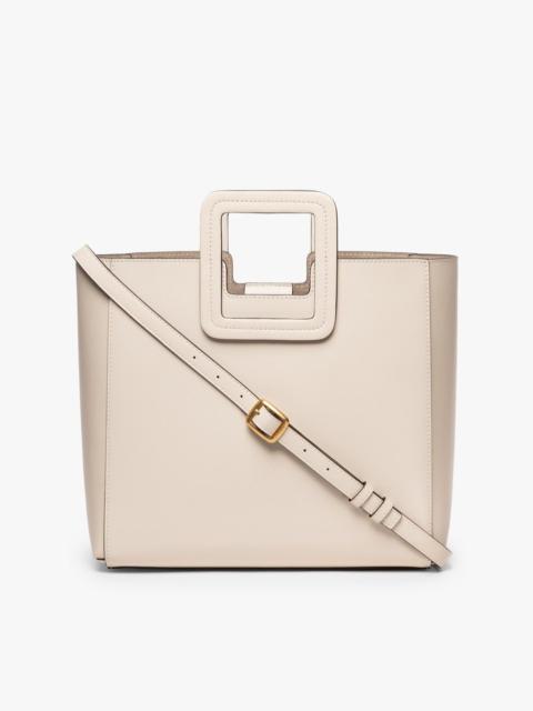 STAUD STAUD SHIRLEY LEATHER TOTE BAG | CREAM