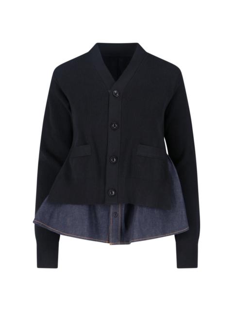 sacai LAYERED CARDIGAN