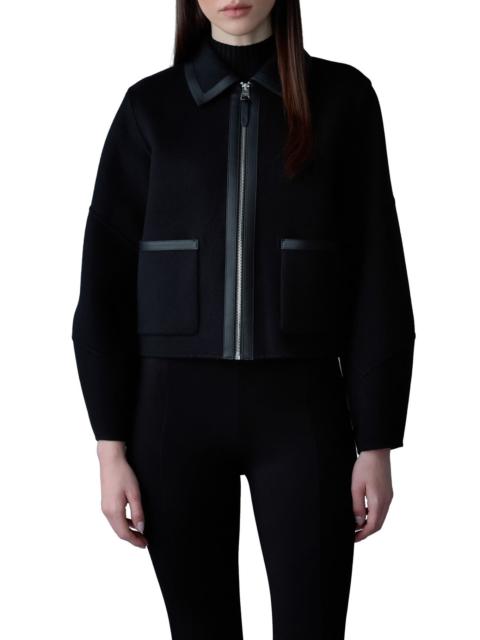 MACKAGE Mackage Solana Wool & Leather Jacket in Black at Nordstrom