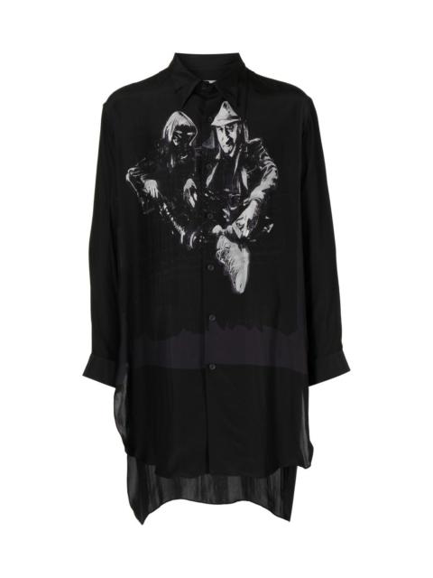 Yohji Yamamoto GRAPHIC-PRINT COTTON SHIRT