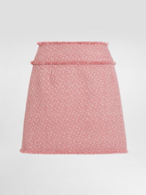 Dolce & Gabbana Wool raschel tweed miniskirt