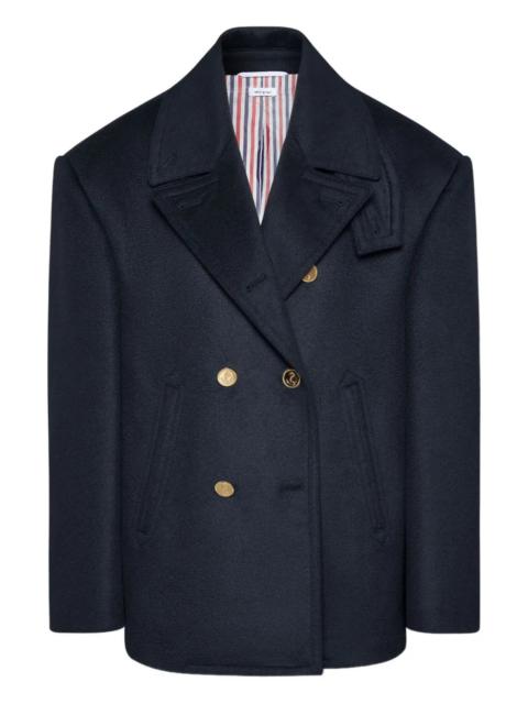 Thom Browne Ziberline Finish Cashmere Oversized Peacoat Women