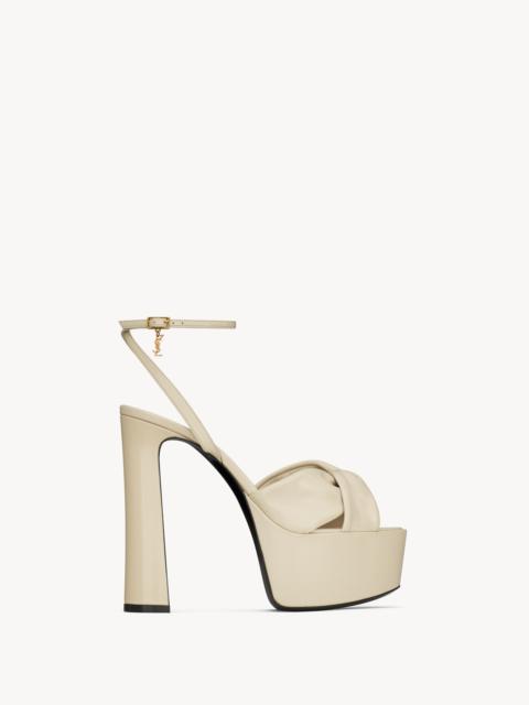 SAINT LAURENT FRANCIANE PLATFORM SANDALS IN SMOOTH LEATHER