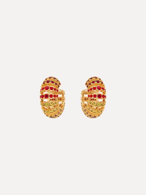 Oscar de la Renta CRYSTAL FAN HOOP EARRINGS