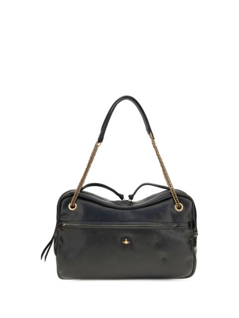 Vivienne Westwood Vivienne Westwood Large Dolce Leather Shoulder Bag Black/Beige