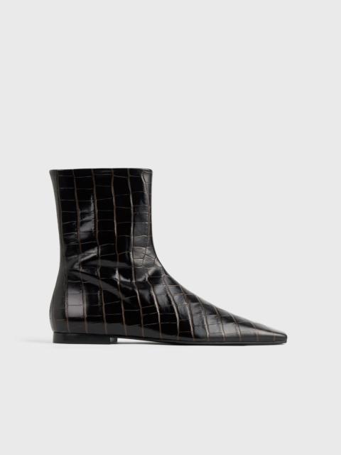 TOTEME Zipped croco-embossed chelsea boots dark brown