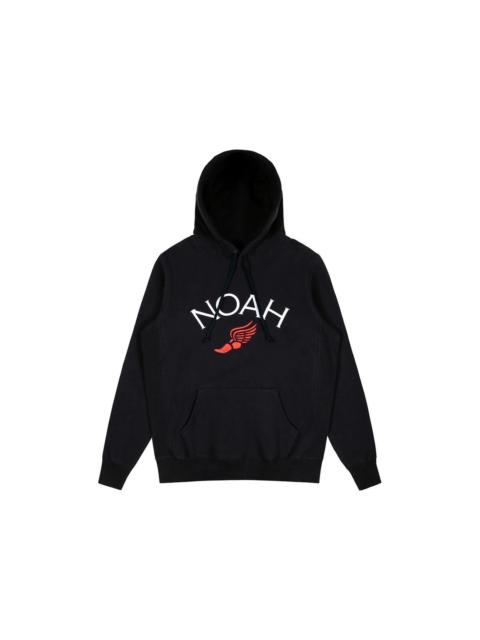 Noah Noah Winged Foot Embroidered Hoodie Black