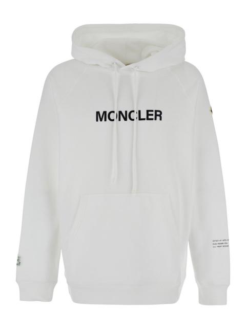 Moncler Moncler Genius Men White Hoodie With Logo Lettering On The Front And Logo Print On The Rear In Cotto