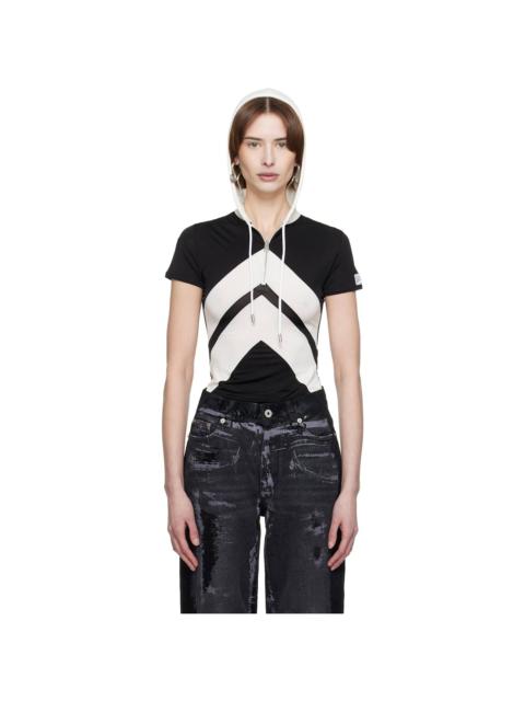 Jean Paul Gaultier Black & White 'The Chevrons' Hoodie