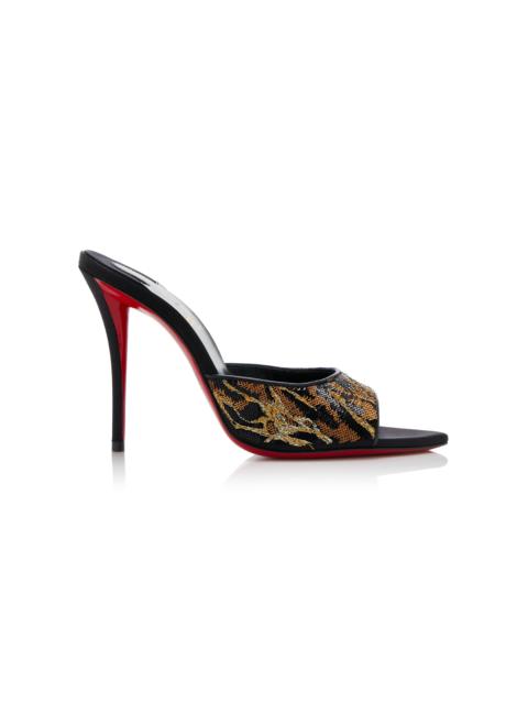 Christian Louboutin Miss Z 100mm Sequined Mules multi