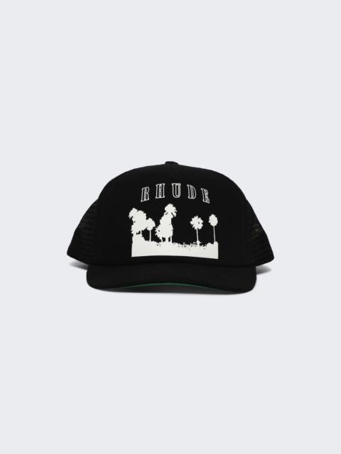 Rhude Thousand Palms Trucker Hat Black And White