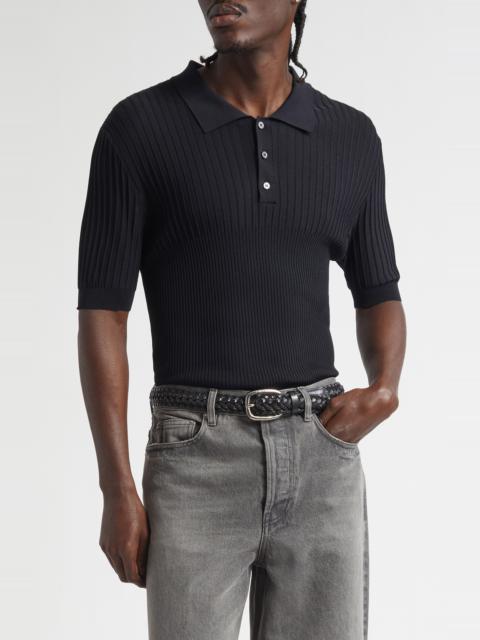 Golden Goose Golden Goose Journey Rib Polo in Black at Nordstrom