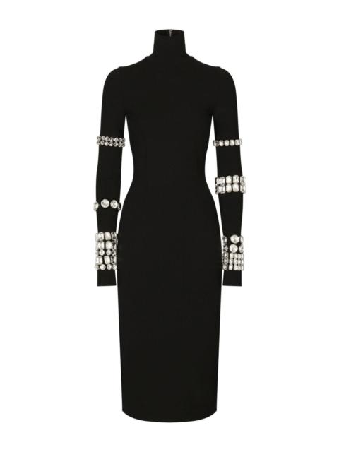 Dolce & Gabbana Kim Kardashian Crystal-Embellished Knit Midi Dress