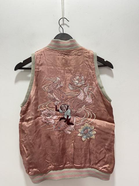 Other Designers Vintage - JAPANESE STYLE SUKAJAN KOI BIG LOGO EMBROIDERY SLEEVELESS
