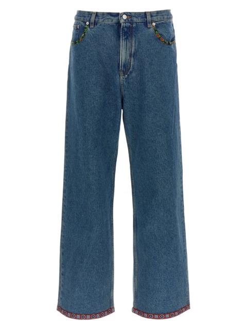 Valentino Valentino Garavani floral insert jeans