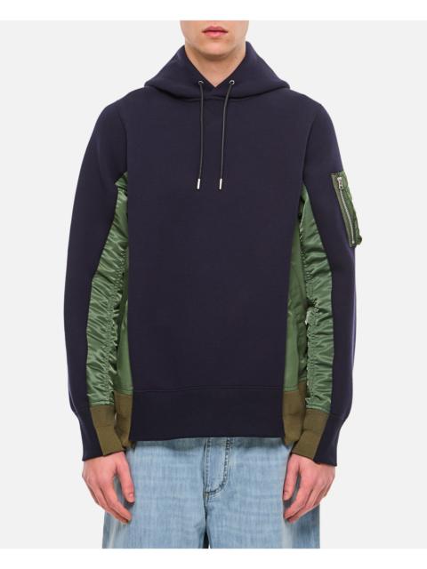 sacai Sacai Men Sponge Sweat X Nylon Twill Pullover