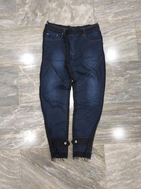 sacai Sacai Belted Reconstructed Docking Denim Pants