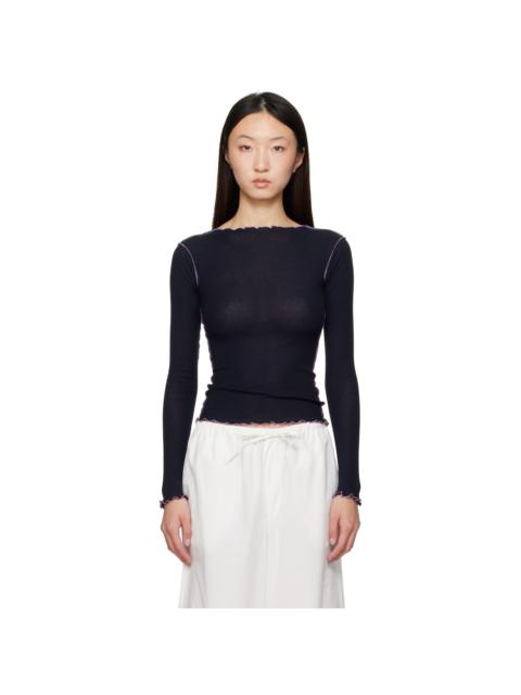 BASERANGE Navy Vein Long Sleeve T-shirt