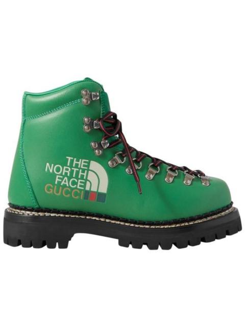 GUCCI Gucci
+ The North Face Printed Green Leather Ankle Boots/Booties