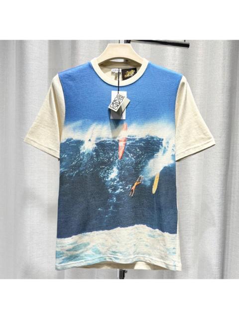 Loewe Loewe Knit Surf Ocean Print Cotton Color-Blocked Short Sleeve T-Shirt