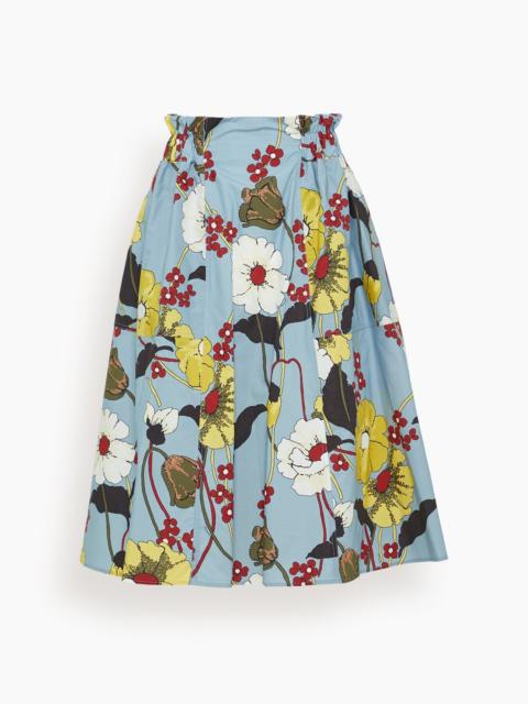 Marni Gathered Waist Midi Skirt in Sky