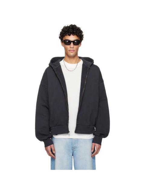 ESSENTIALS Black Holiday Embroidered Classic Full Zip Hoodie