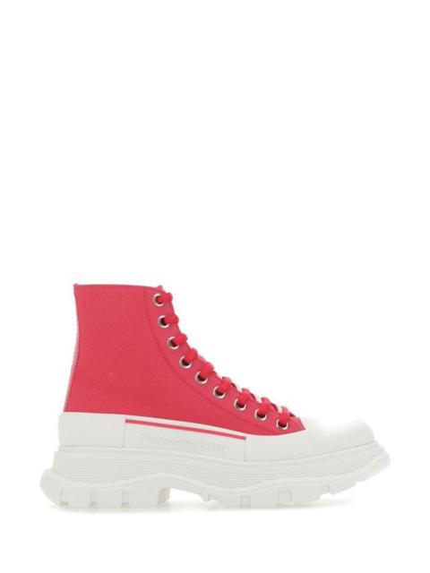 Alexander McQueen ALEXANDER MCQUEEN Fuchsia Canvas Tread Slick Sneakers