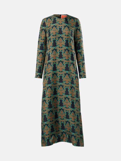 La DoubleJ Swing printed silk twill midi dress