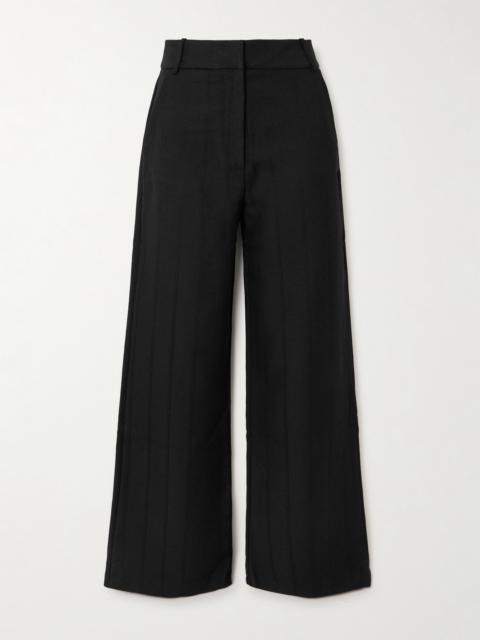 DESTREE Beatrice Striped Wool Wide-leg Pants