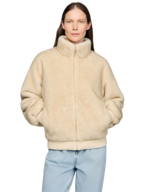 Sandro SANDRO Faux fur jacket in Beige at Nordstrom