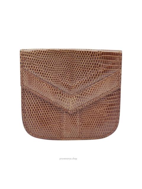 SAINT LAURENT Yves Saint Laurent Lizard Coin Wallet - Brown