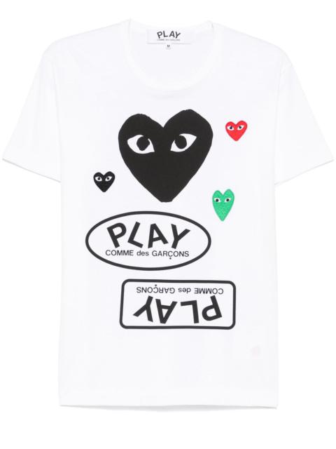 Comme des Garçons PLAY Multi Logo Black Heart Tee Unisex