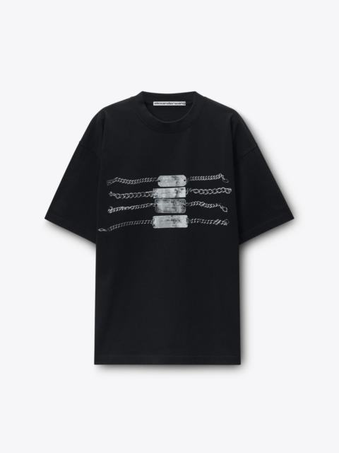 Alexander Wang Short Sleeve Chain Graphic Tee in Jersey Oversized