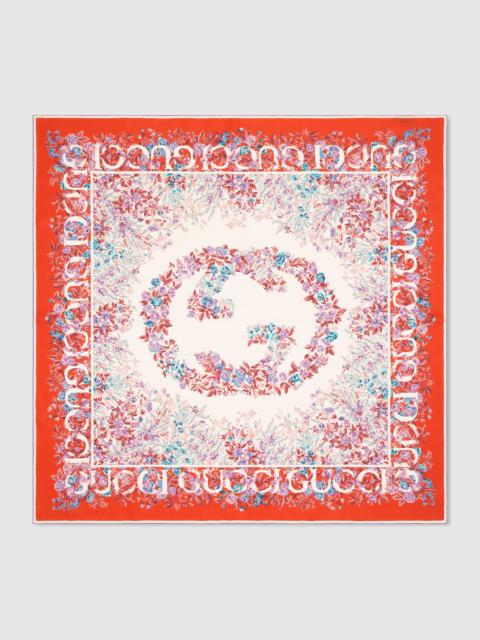 GUCCI Printed silk twill carré