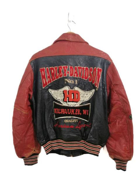 Other Designers Vintage - Harley Davidson American Legend Leather Jacket Rare Design