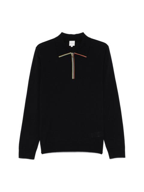 Artist-stripe detailed polo shirt