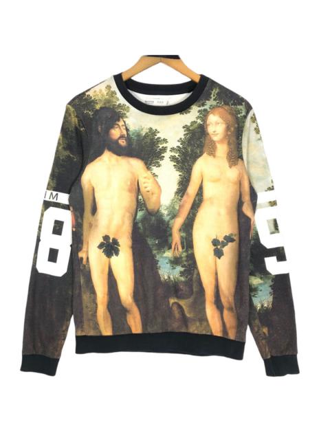 Other Designers Bershka Adam And Eve Crewneck Full Print Sweatshirt