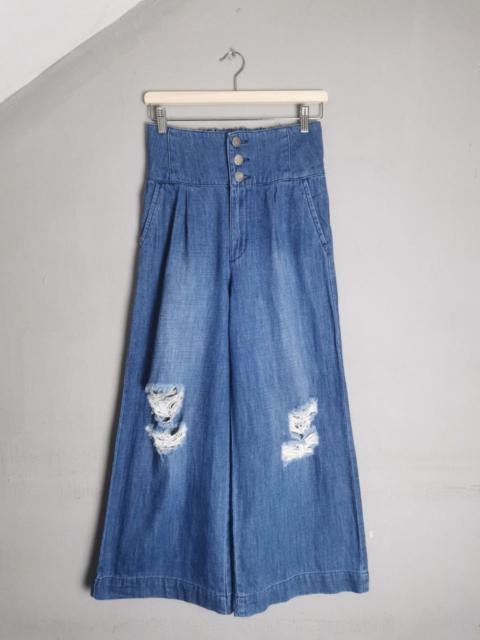 Other Designers Japanese Brand - Back & Forth Distressed Wide Leg Jeans