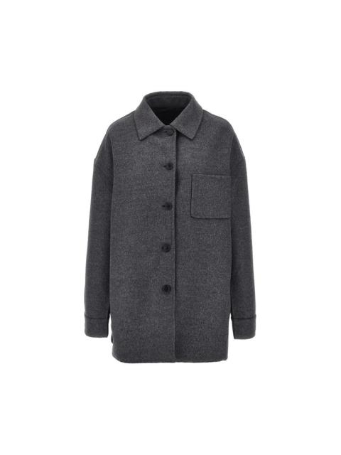 Prada Prada Cashwool and Re-Nylon Reversible Overshirt Grey