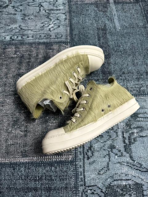 Rick Owens Rick Owens mainline green horsehair low-top large Converse style